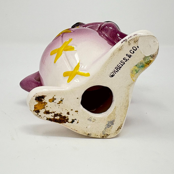 Vtg Kreiss Psycho Ceramics Purple Monster Figurine My Operation Stitches Kitschy - Picture 6 of 8